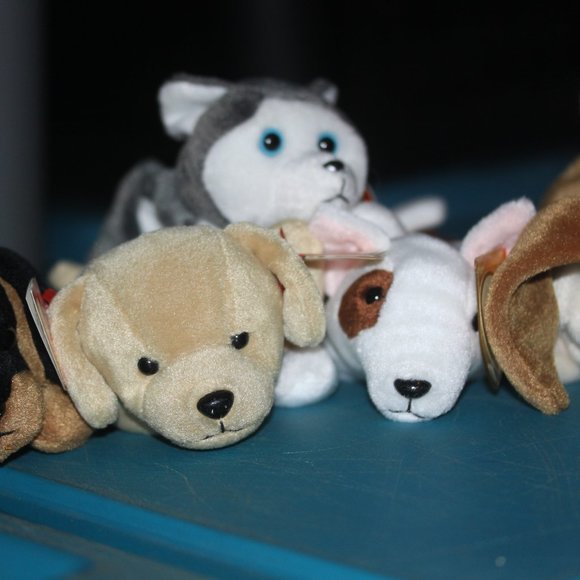Ty Other - TY Beanie Baby Babies Lot Of 5 DOGS *Nanook, Doby, Tracker, Butch, Fetch MWMT